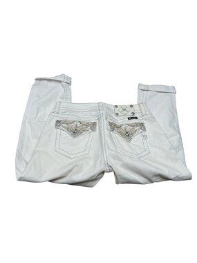 Miss Me White Embellished Flap Pocket Capri Jeans Women’s Size 27